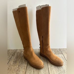 Cole Haan Tall Suede Knee-High Boots in Cognac